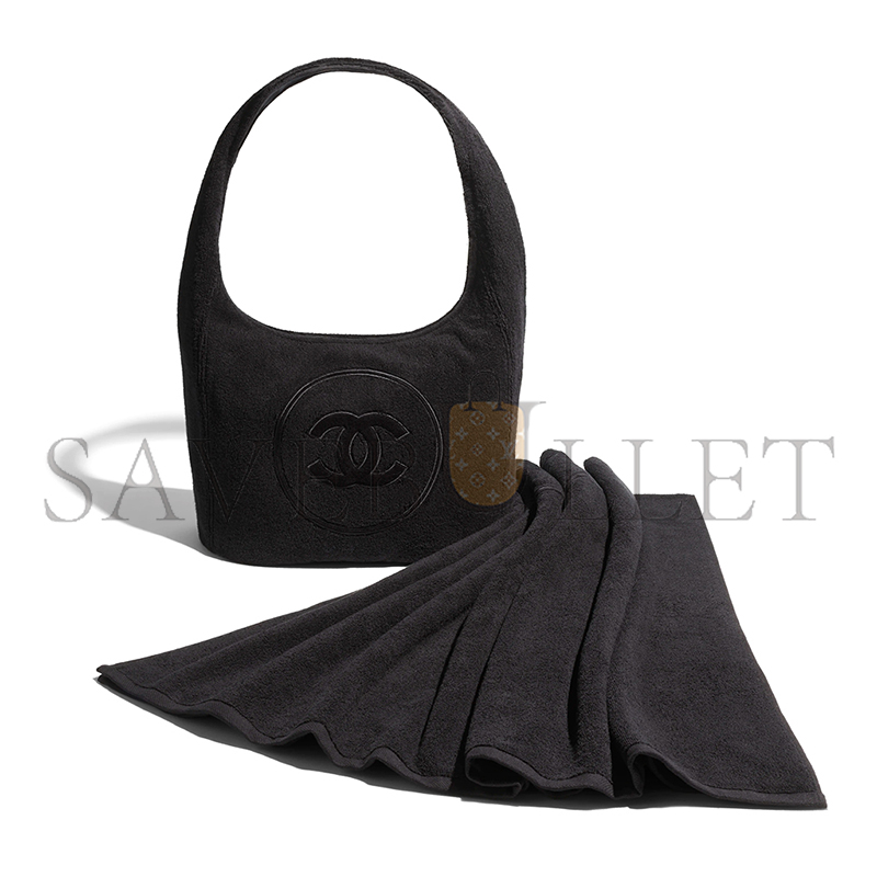 Ch*el coco beach 2025 collection beachwear set cotton black aaa938 (58*38*20cm)